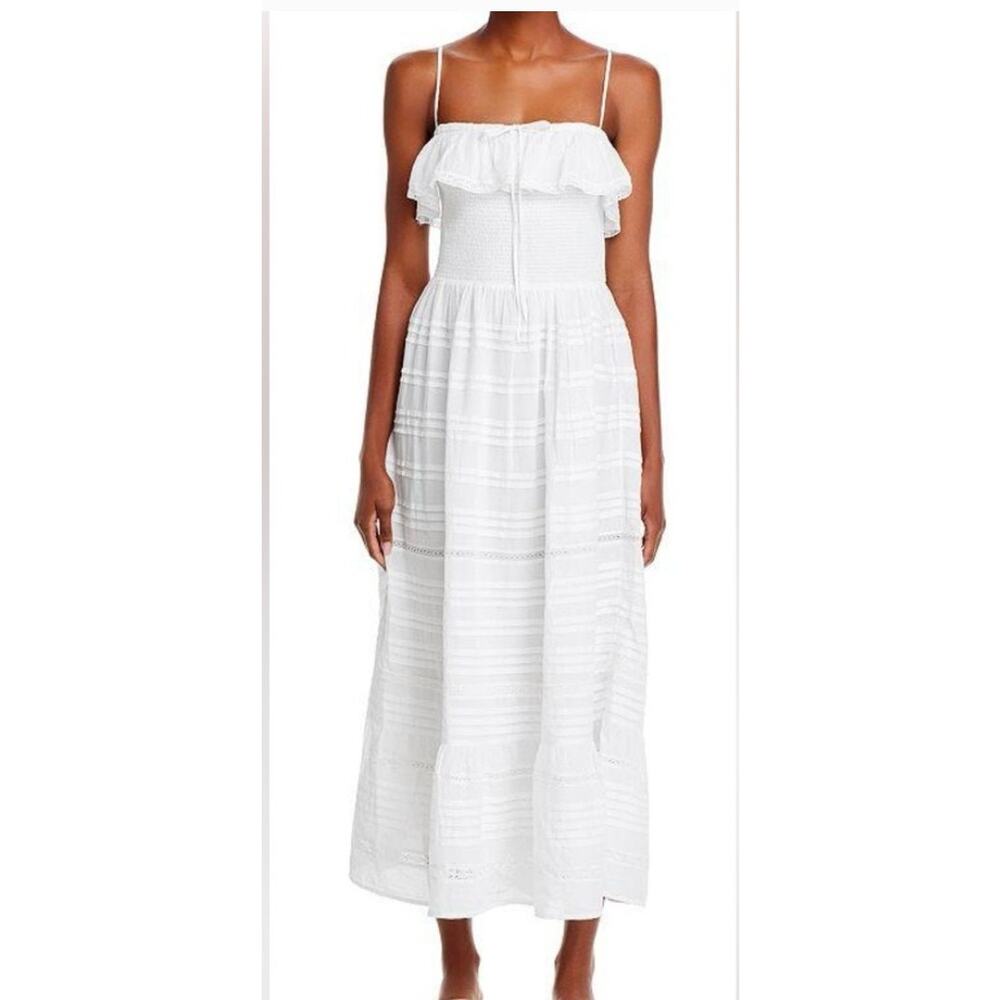 Vineyard Vines Smocked Lace Pintuck Midi Dress NWT